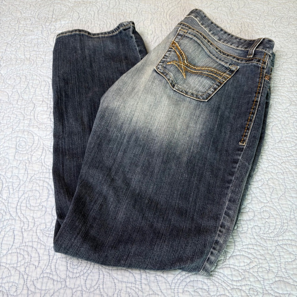 Cinch Ada Relaxed Fit Jeans Womens 34/17L Dark Wash Straight Leg Western MJ80252